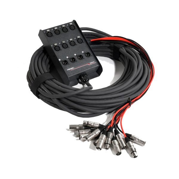 PROEL EBN804LU10 MEDUSA 10 MTS 8 CANALES XLR 4 SALIDAS XLR MACHOS