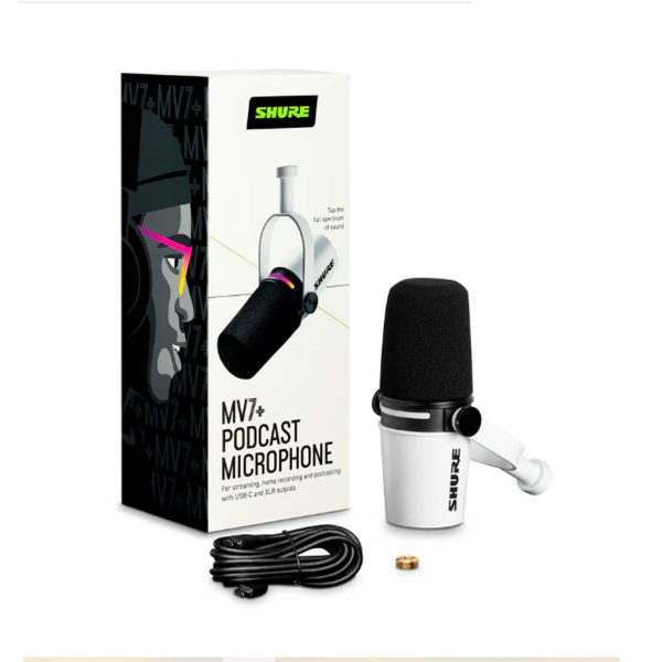 SHURE MV7+ WITHE MICRÓFONO USB
