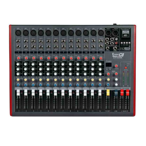 PRO DJ Ch12 Usb Consola Pasiva Mezclador Bluetooth / Mixer