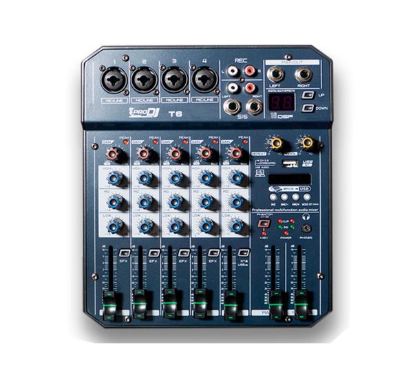 PRO Dj T6 Mezclador Análogo 6 Canales / Mixer